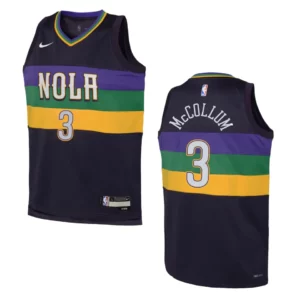 New Orleans Pelicans 2022-23 City Edition Youth C.J. McCollum Purple Jersey - 49Native