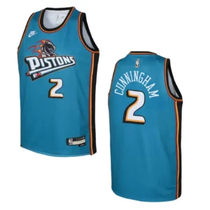 2022-23 Detroit Pistons Youth Classic Edition Cade Cunningham Teal Jersey - 49Native