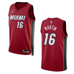 Miami Heat Caleb Martin 2022-23 Statement Edition Red Swingman Jersey - 49Native