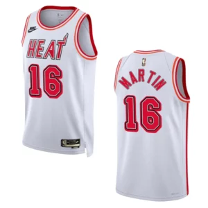 Miami Heat 2022-23 Classic Edition Caleb Martin White Jersey 35th Anniversary - 49Native