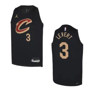 2022-23 Cleveland Cavaliers Youth Statement Edition Caris LeVert Black Jersey - 49Native