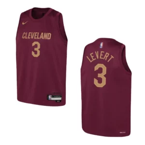 2022-23 Cleveland Cavaliers Youth Icon Edition Caris LeVert Wine Jersey - 49Native