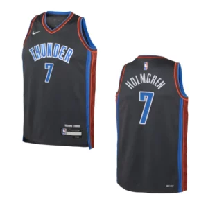 2022-23 Oklahoma City Thunder Youth City Edition Chet Holmgren Grey Jersey - 49Native