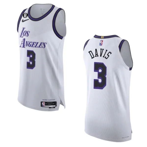 2022-23 City Edition Los Angeles Lakers Anthony Davis White Authentic Jersey - 49Native