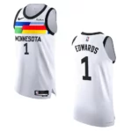 2022-23 City Edition Minnesota Timberwolves Anthony Edwards White Jersey - 49Native