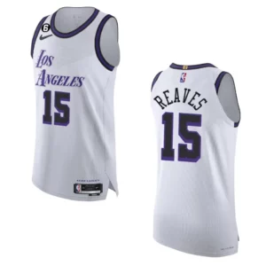 2022-23 City Edition Los Angeles Lakers Austin Reaves White Authentic Jersey - 49Native