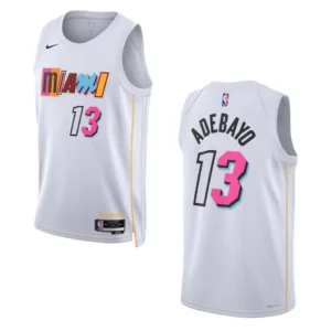 2022-23 City Edition Miami Heat Bam Adebayo White Swingman Jersey - 49Native