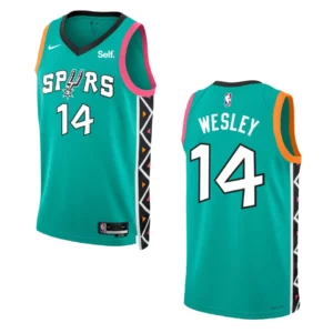 2022-23 City Edition San Antonio Spurs Blake Wesley Turquoise Swingman Jersey - 49Native