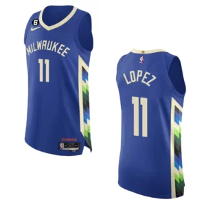 2022-23 City Edition Milwaukee Bucks Brook Lopez Royal Jersey - 49Native