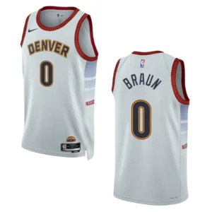 2022-23 City Edition Denver Nuggets Christian Braun Sliver Swingman Jersey - 49Native