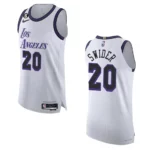 2022-23 City Edition Los Angeles Lakers Cole Swider White Authentic Jersey - 49Native