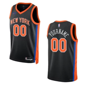2022-23 City Edition New York Knicks Custom Black Swingman Jersey - 49Native