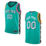 2022-23 City Edition San Antonio Spurs Custom Turquoise Swingman Jersey - 49Native