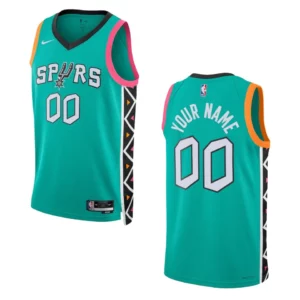 2022-23 City Edition San Antonio Spurs Custom Turquoise Swingman Jersey - 49Native