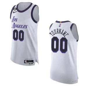 2022-23 City Edition Los Angeles Lakers Custom White Authentic Jersey - 49Native