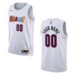 2022-23 City Edition Miami Heat Custom White Swingman Jersey - 49Native