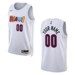 2022-23 City Edition Miami Heat Custom White Swingman Jersey - 49Native