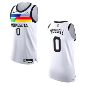 2022-23 City Edition Minnesota Timberwolves D'Angelo Russell White Jersey - 49Native