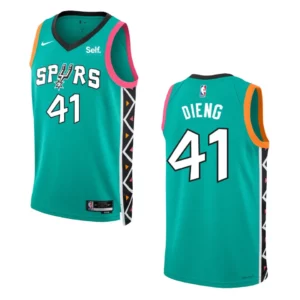 2022-23 City Edition San Antonio Spurs Gorgui Dieng Turquoise Swingman Jersey - 49Native