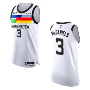2022-23 City Edition Minnesota Timberwolves Jaden McDaniels White Jersey - 49Native
