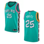 2022-23 City Edition San Antonio Spurs Jakob Poeltl Turquoise Swingman Jersey - 49Native