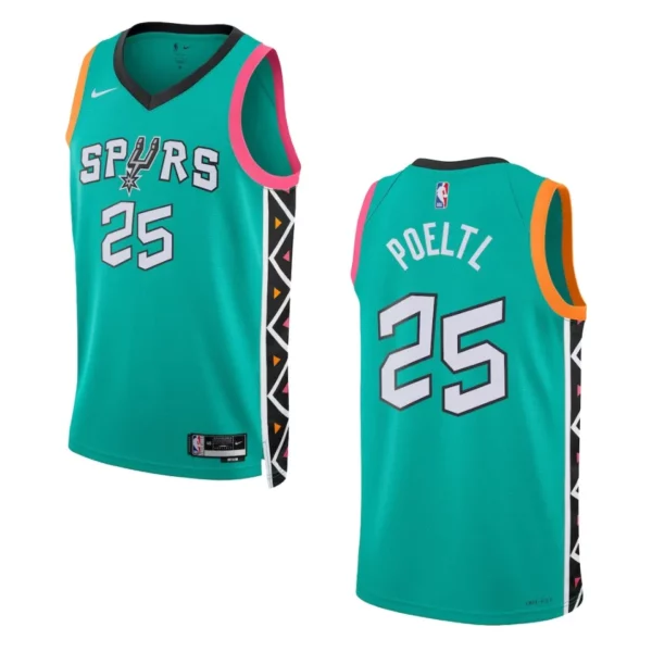 2022-23 City Edition San Antonio Spurs Jakob Poeltl Turquoise Swingman Jersey - 49Native