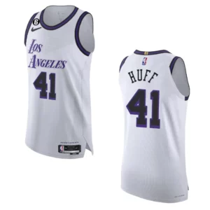 2022-23 City Edition Los Angeles Lakers Jay Huff White Authentic Jersey - 49Native