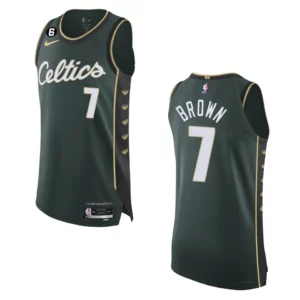 2022-23 City Edition Boston Celtics Jaylen Brown Green Authentic Jersey - 49Native
