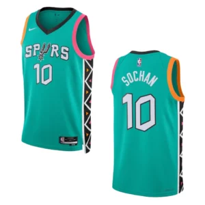 2022-23 City Edition San Antonio Spurs Jeremy Sochan Turquoise Swingman Jersey - 49Native