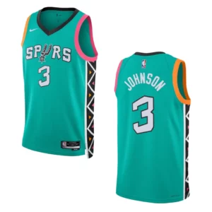 2022-23 City Edition San Antonio Spurs Keldon Johnson Turquoise Swingman Jersey - 49Native