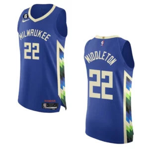 2022-23 City Edition Milwaukee Bucks Khris Middleton Royal Jersey - 49Native