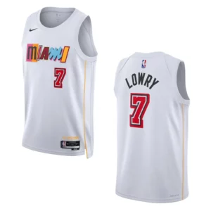 2022-23 City Edition Miami Heat Kyle Lowry White Swingman Jersey - 49Native