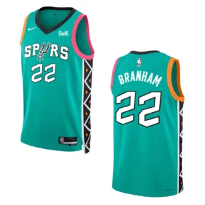 2022-23 City Edition San Antonio Spurs Malaki Branham Turquoise Swingman Jersey - 49Native