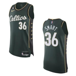 2022-23 City Edition Boston Celtics Marcus Smart Green Authentic Jersey - 49Native