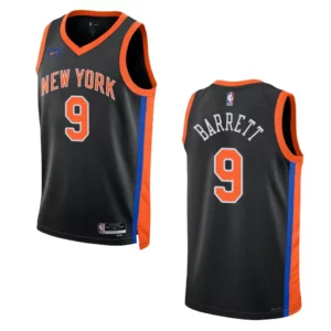 2022-23 City Edition New York Knicks RJ Barrett Black Swingman Jersey - 49Native