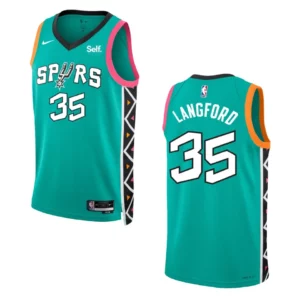 2022-23 City Edition San Antonio Spurs Romeo Langford Turquoise Swingman Jersey - 49Native