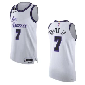 2022-23 City Edition Los Angeles Lakers Troy Brown Jr. White Authentic Jersey - 49Native