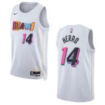 2022-23 City Edition Miami Heat Tyler Herro White Swingman Jersey - 49Native