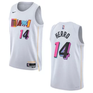 2022-23 City Edition Miami Heat Tyler Herro White Swingman Jersey - 49Native