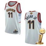 Denver Nuggets 2023 NBA Finals Champions Bruce Brown Jr. City Edition White Jersey - 49Native