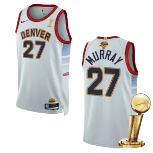 Denver Nuggets 2023 NBA Finals Champions Jamal Murray City Edition White Jersey - 49Native