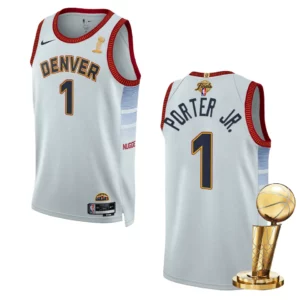 Denver Nuggets 2023 NBA Finals Champions Michael Porter Jr. City Edition White Jersey - 49Native