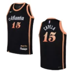 Atlanta Hawks 2022-23 City Edition Youth Clint Capela Black Jersey - 49Native