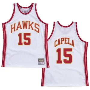 Atlanta Hawks Clint Capela Hardwood Classics Jersey Retro White - 49Native