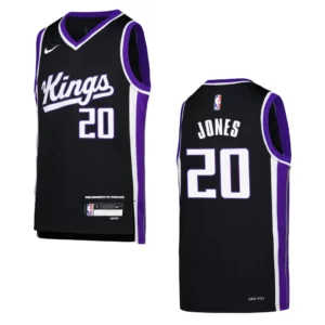 2023-24 Sacramento Kings Youth Icon Edition Colby Jones Black Jersey - 49Native