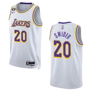 Cole Swider Association Edition Los Angeles Lakers 2022-23 White Swingman Jersey - 49Native