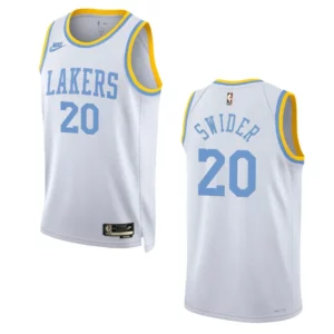 Los Angeles Lakers Cole Swider White 75 Anniversary 2022-23 Classic Edition Jersey - 49Native
