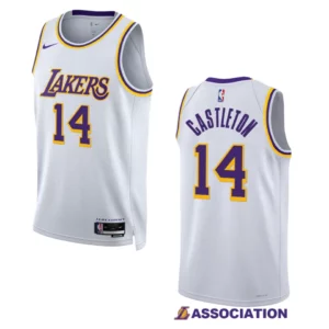 Colin Castleton Association Edition Los Angeles Lakers 2022-23 White Swingman Jersey - 49Native