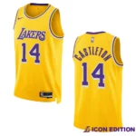 Colin Castleton Icon Edition Los Angeles Lakers 2022-23 Yellow Swingman Jersey - 49Native