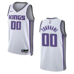 Custom Association Edition Sacramento Kings 2022-23 White Swingman Jersey - 49Native